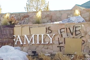 Vandals Deface Focus on the Family Sign