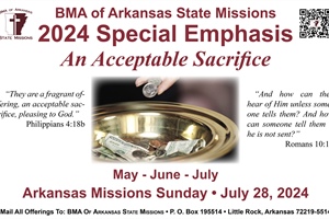 STATE MISSIONS: Special Emphasis Theme 2024: An Acceptable Sacrifice